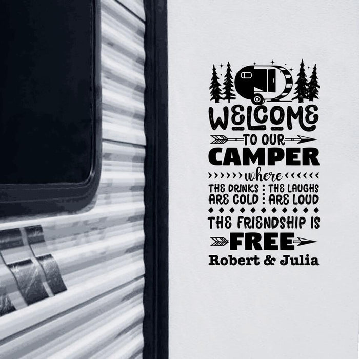 Welcome To Our Camper - Personalized Decal
