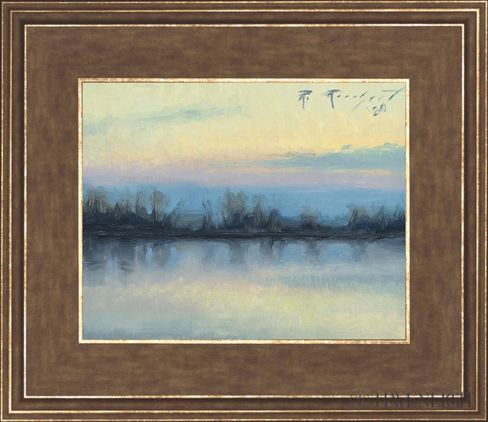 Winter On The Lake Open Edition Print / 10 X 8 Gold 14 3/4 12 Art