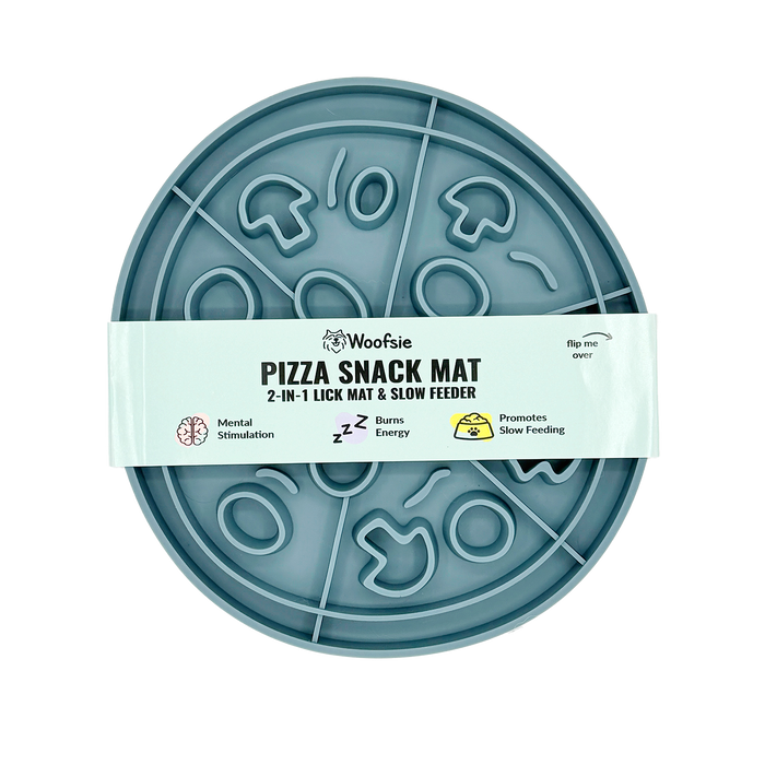 Woofsie - Pizza Snack Mat: 2-in-1 Lick Mat Slow Feed Bowl Combo