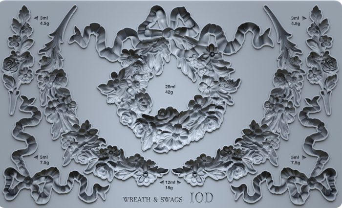 Wreath & Swags IOD 6×10 Decor Moulds™ RETIRING 2026