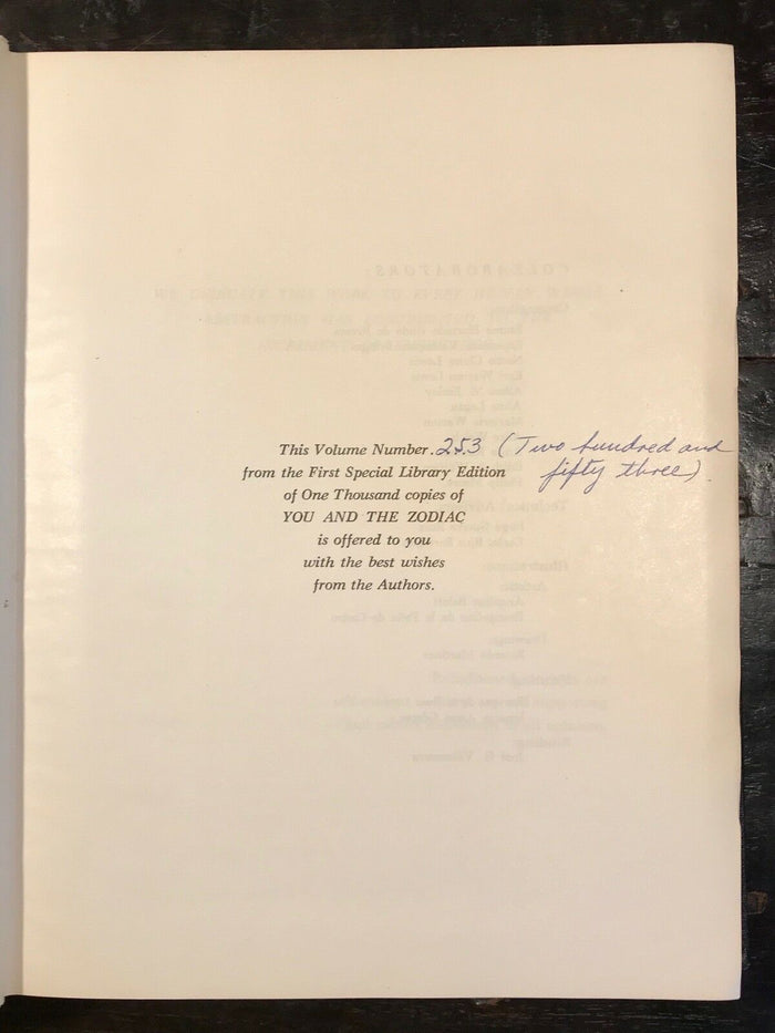 YOU AND THE ZODIAC - 1st and Ltd Ed, 1959 - ASTROLOGY ZODIAC PERSONALITIES MAPS