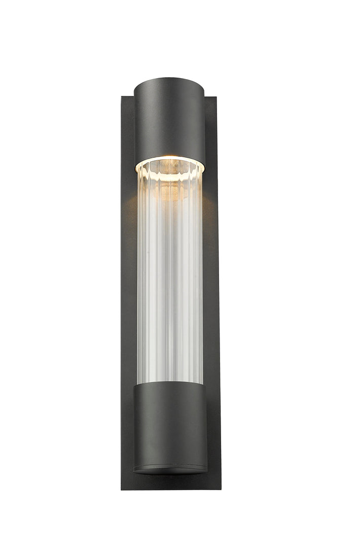 Outdoor Wall Light Z-Lite 575M-BK-LED Black Striate 1 Light Outdoor Wall Light Z-Lite