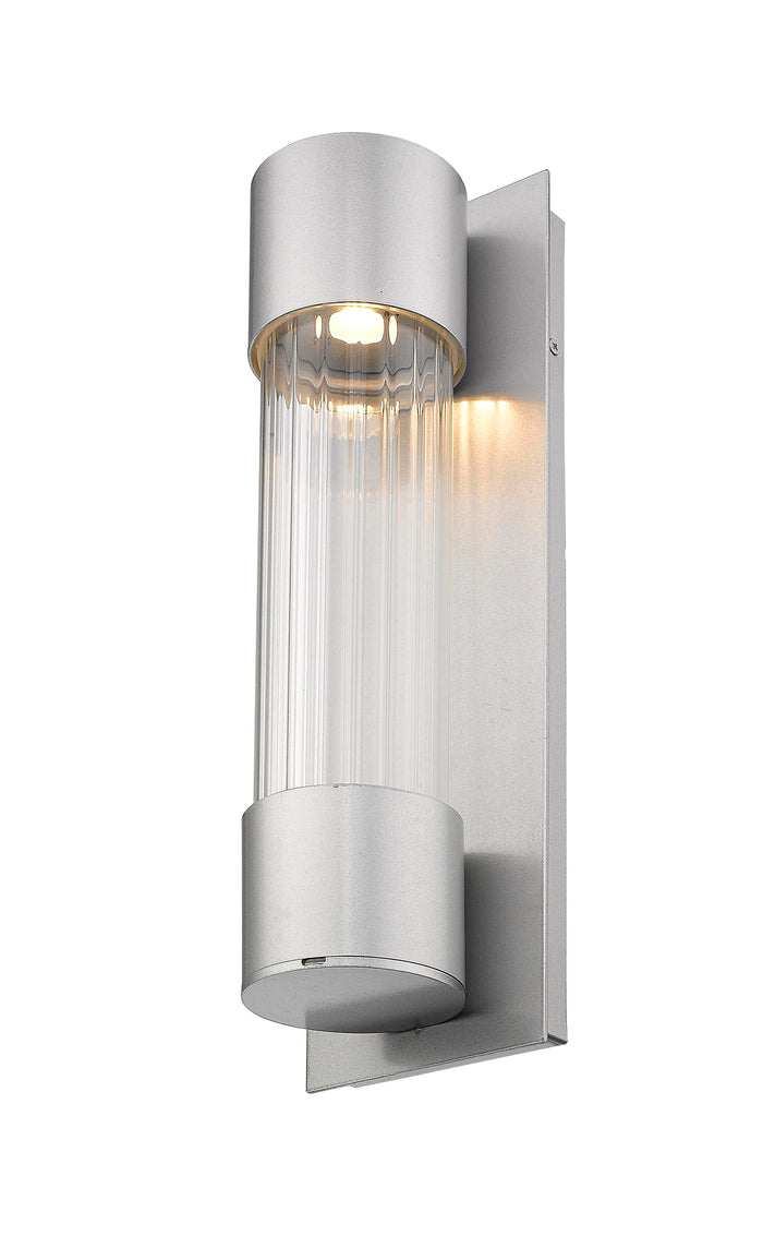 Outdoor Wall Light Z-Lite 575S-SL-LED Silver Striate 1 Light Outdoor Wall Light Z-Lite