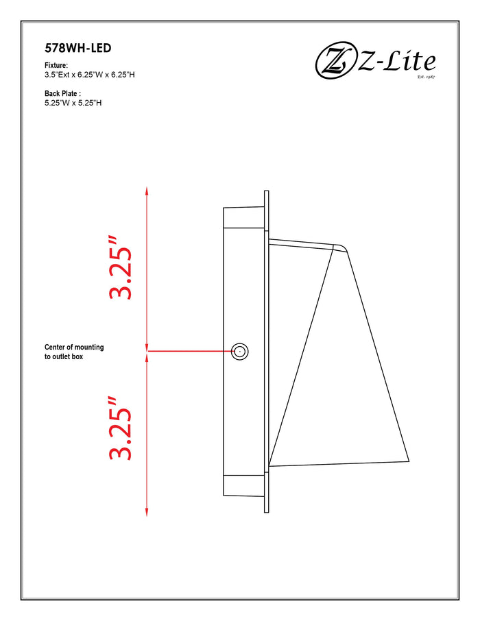Outdoor Wall Light Z-Lite 578WH-LED White Obelisk 1 Light Outdoor Wall Light Z-Lite